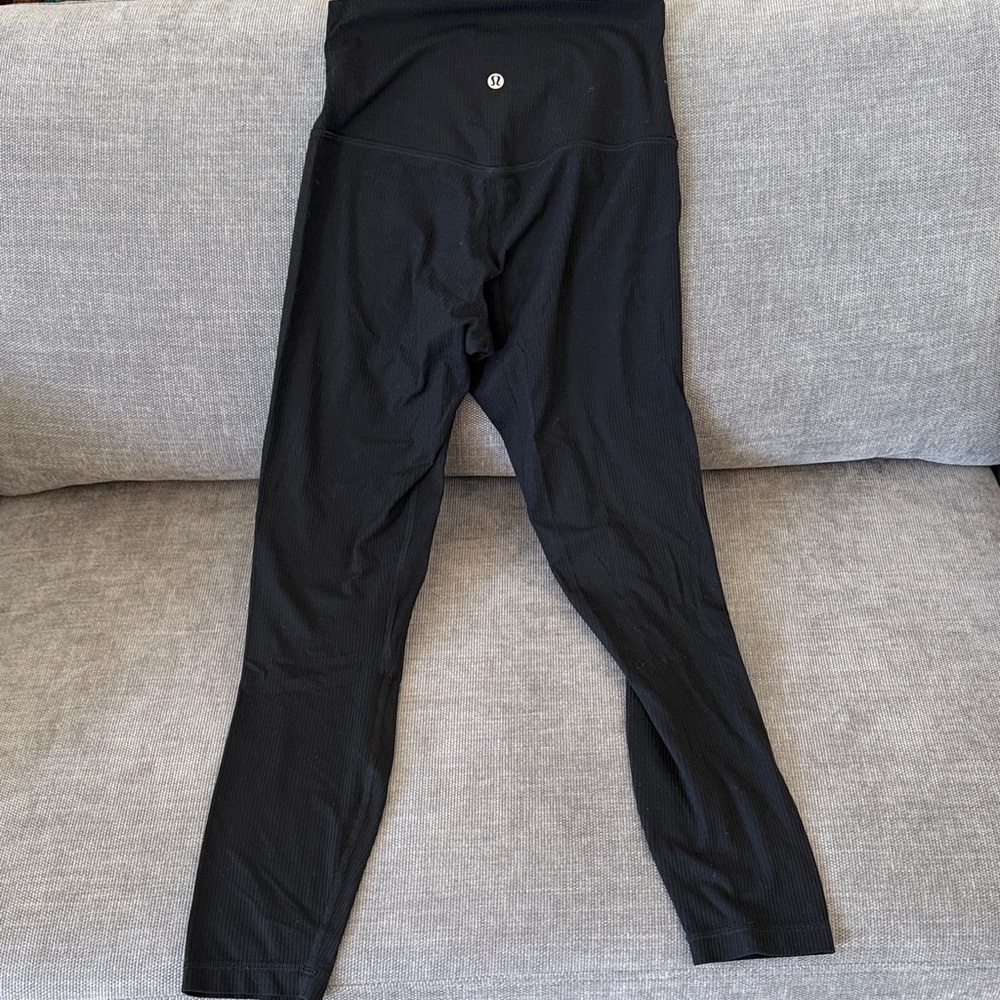 lululemon athletica Black Ribbed High-Waist Leggings